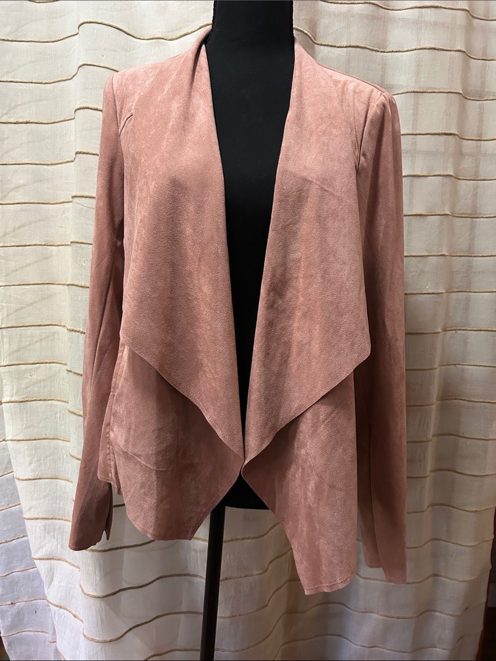 Kut from the Kloth Draped Open-Front Blazer in Dusty Rose